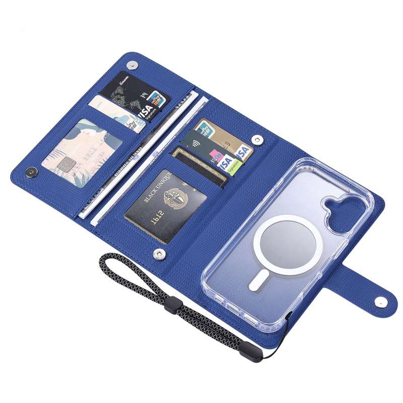 For iPhone 13 ViLi GHA-C Series RFID MagSafe Magnetic Flip Leather Phone Case(Blue)