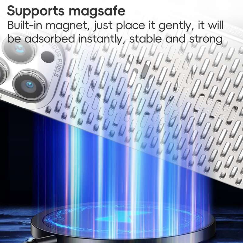 For iPhone 12 Pro Max Hollow Cooling MagSafe Phone Case(Black)