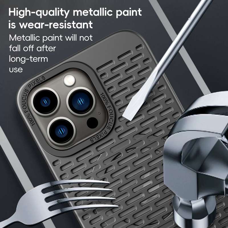 For iPhone 12 Pro Max Hollow Cooling MagSafe Phone Case(Black)
