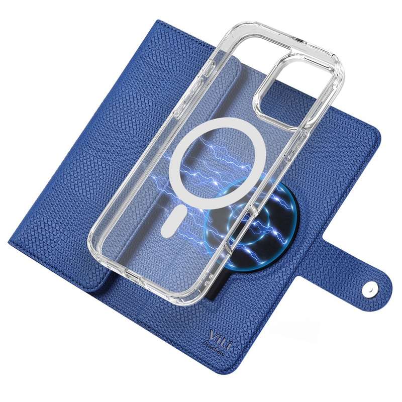 For iPhone 14 Plus ViLi GHB-C Series RFID MagSafe Magnetic Flip Leather Phone Case(Blue)