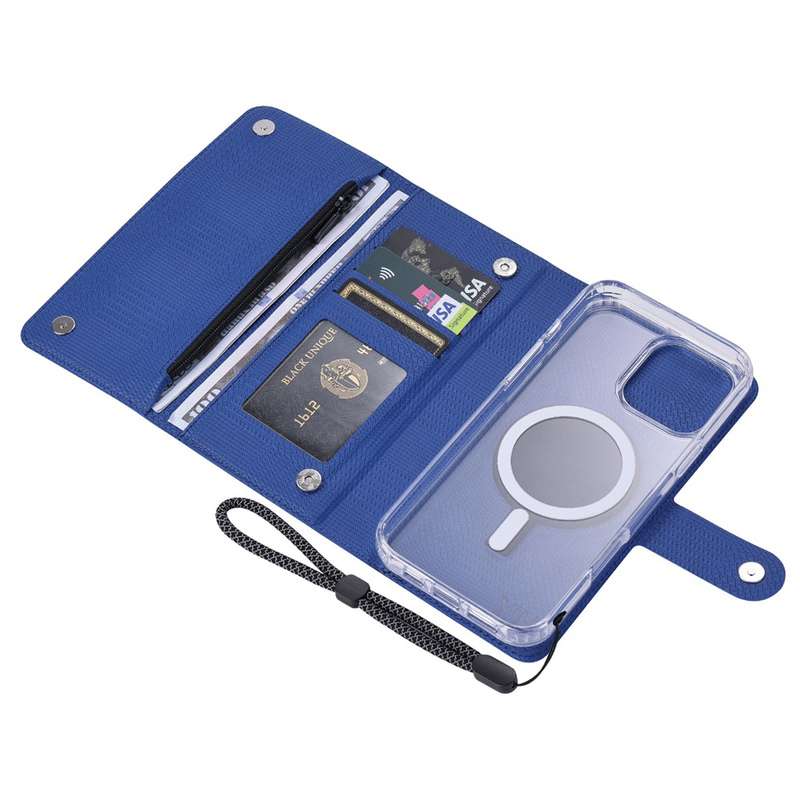 For iPhone 14 Plus ViLi GHB-C Series RFID MagSafe Magnetic Flip Leather Phone Case(Blue)