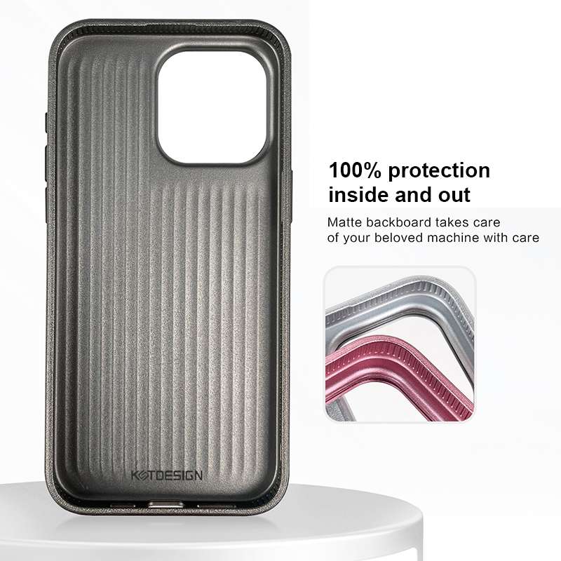 For iPhone 15 Pro Max Plaid Series 9D Electroplated Phone Case(Titanium Black)