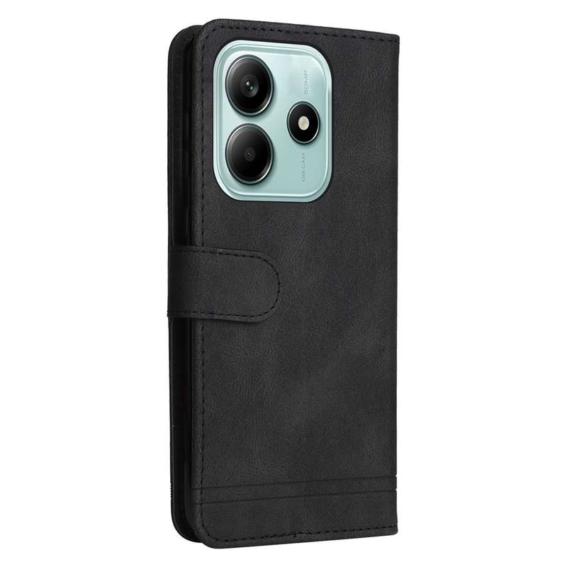For Redmi Note 14 5G Skin Feel Life Tree Metal Button Leather Phone Case(Red)
