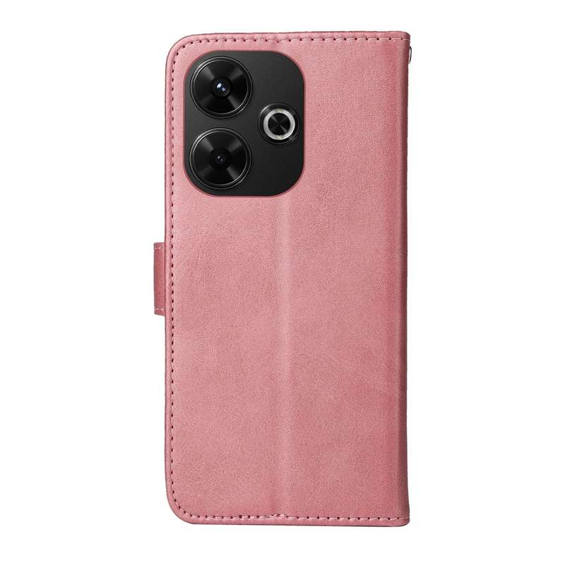 For Redmi 13 4G / Note 13R Classic Calf Texture Flip Leather Phone Case(Rose Gold)
