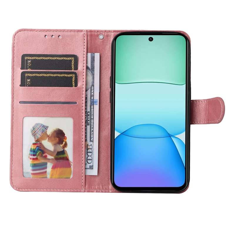 For Redmi 13 4G / Note 13R Classic Calf Texture Flip Leather Phone Case(Rose Gold)