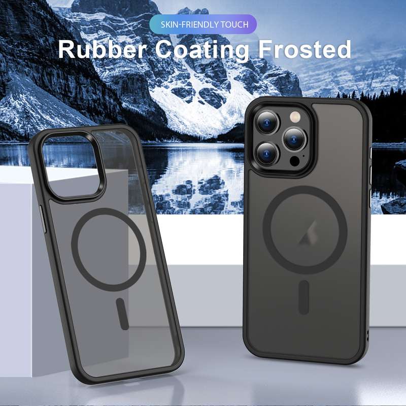 For iPhone 14 Pro MagSafe Magnetic Skin Feel Frosted Phone Case(Black)