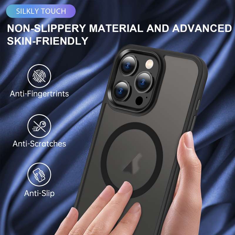 For iPhone 14 Pro MagSafe Magnetic Skin Feel Frosted Phone Case(Black)
