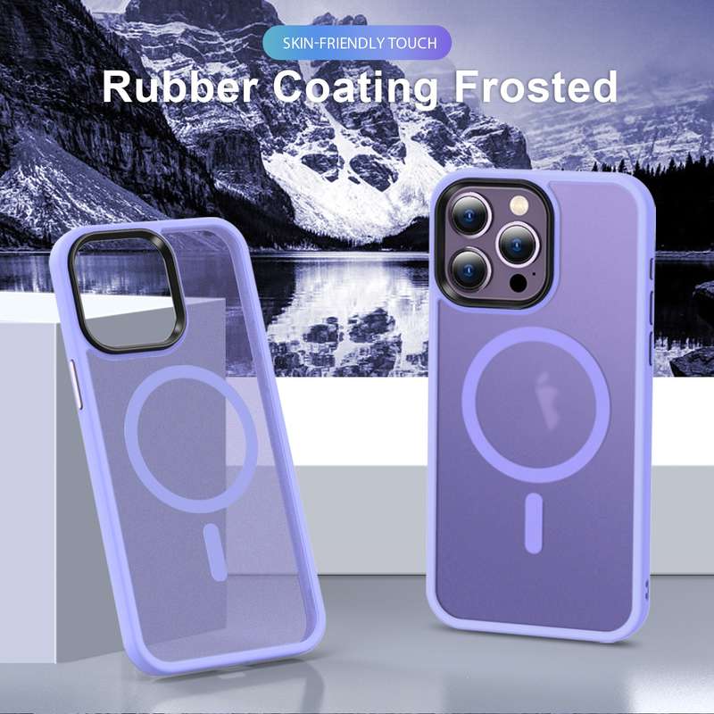For iPhone 15 MagSafe Magnetic Skin Feel Frosted Phone Case(Light Purple)