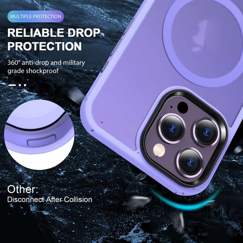 For iPhone 15 MagSafe Magnetic Skin Feel Frosted Phone Case(Light Purple)