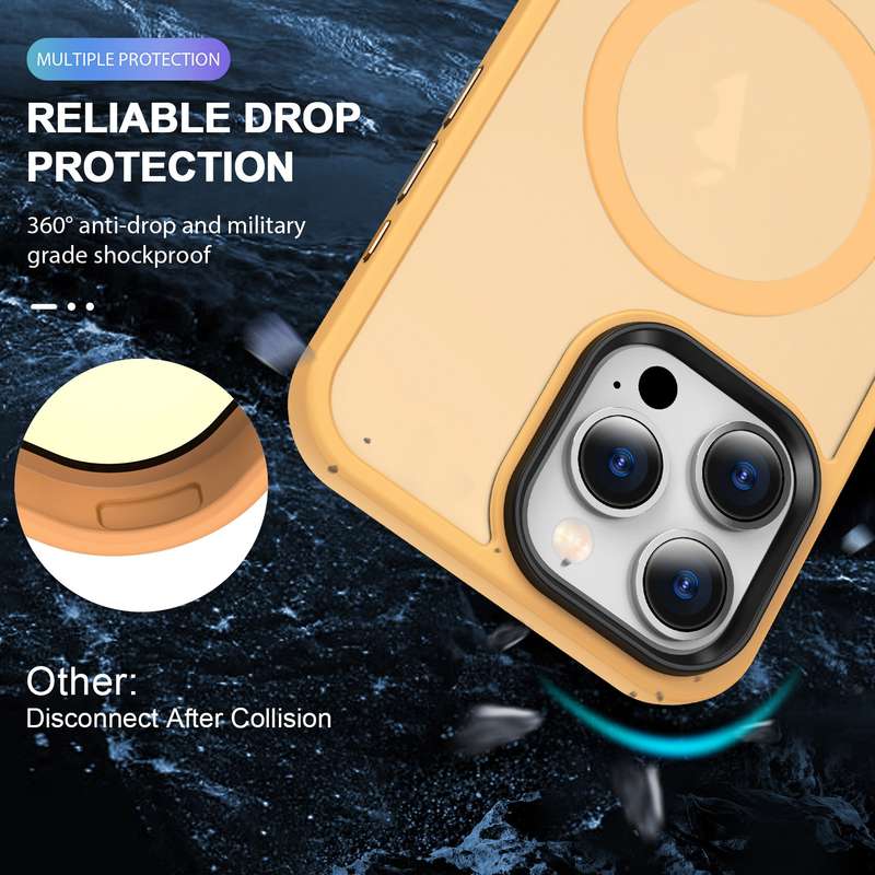 For iPhone 15 Pro Max MagSafe Magnetic Skin Feel Frosted Phone Case(Orange)