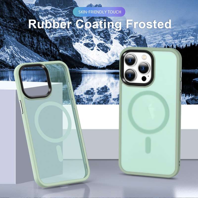 For iPhone 15 Pro Max MagSafe Magnetic Skin Feel Frosted Phone Case(Light Green)