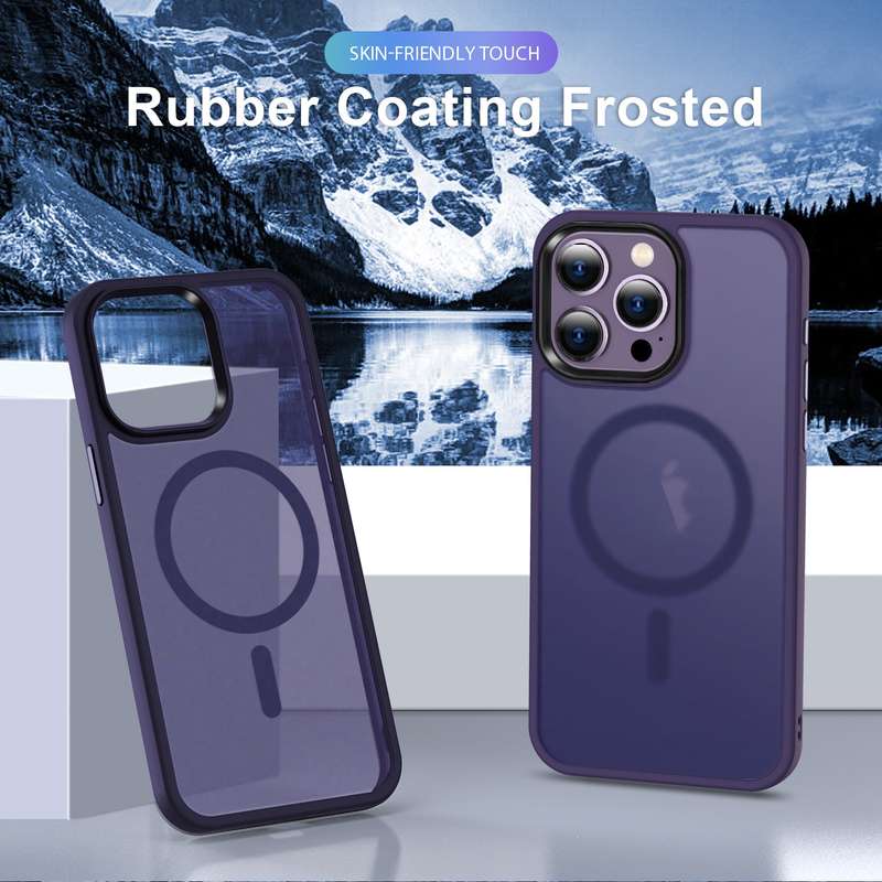 For iPhone 15 Pro Max MagSafe Magnetic Skin Feel Frosted Phone Case(Dark Purple)