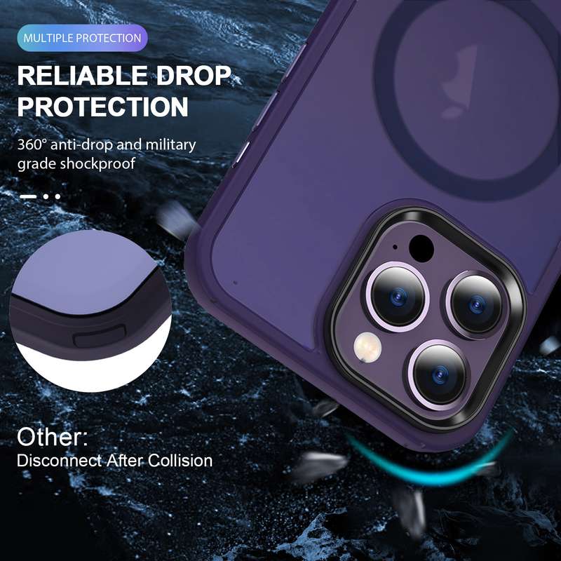 For iPhone 15 Pro Max MagSafe Magnetic Skin Feel Frosted Phone Case(Dark Purple)