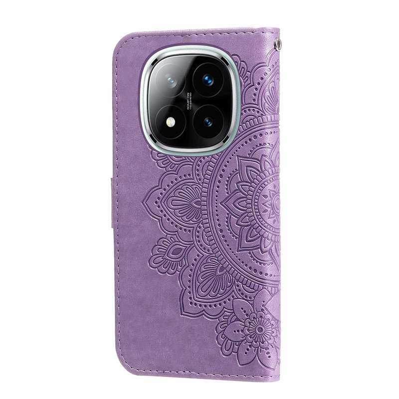 For Redmi Note 14 Pro 5G / Note 14 Pro+ 5G Seven-petal Flowers Embossing Leather Phone Case(Light Pu
