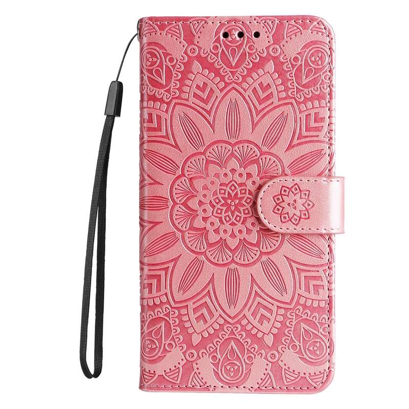 For Redmi 14C 4G Embossed Sunflower Leather Phone Case(Red)