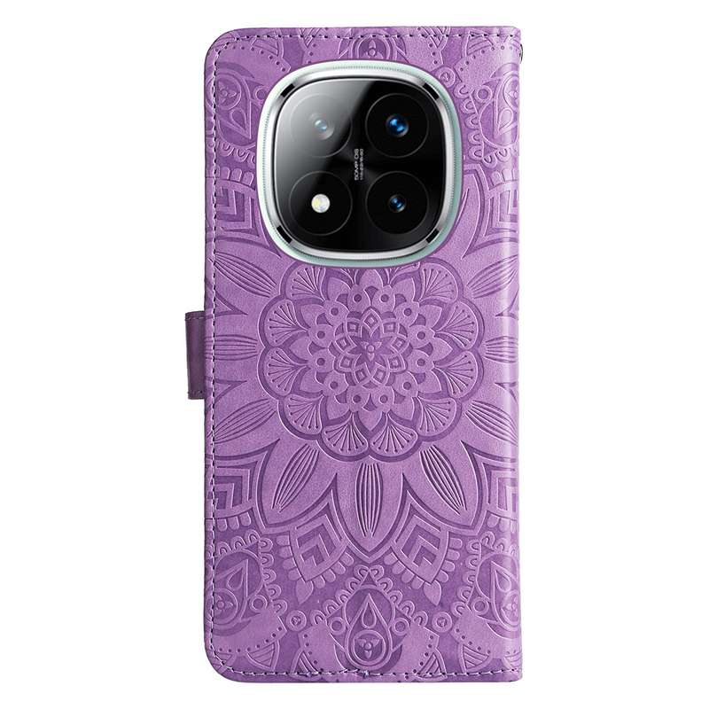 For Redmi Note 14 Pro 5G / Note 14 Pro+ 5G Embossed Sunflower Leather Phone Case(Red)