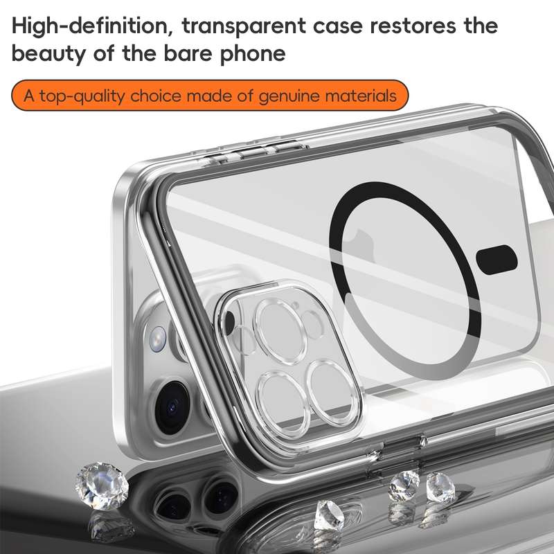 For iPhone 13 Vacuum Airbag Y1 Series Transparent MagSafe Magnetic Phone Case(Transparent)