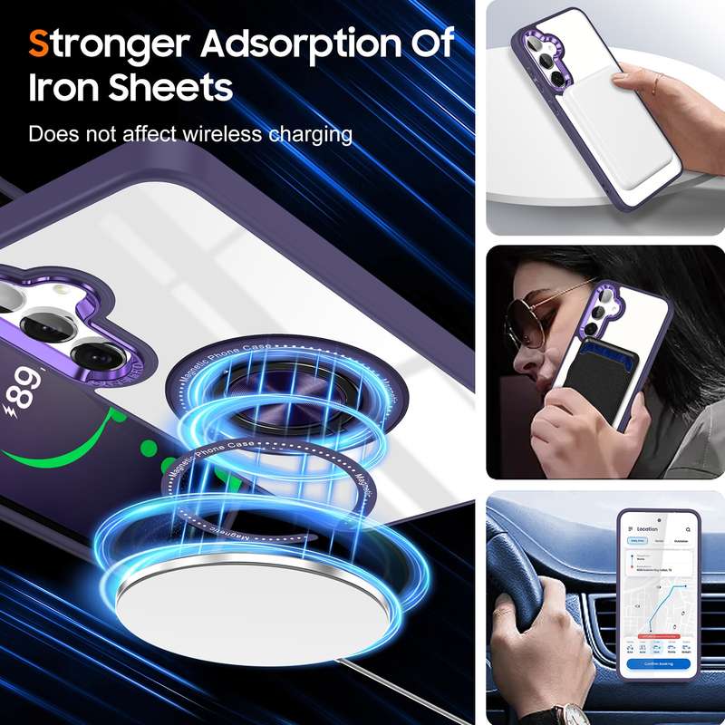 For Samsung Galaxy S24 5G Magnetic Rotating Ring Holder Phone Case(Dark Purple)
