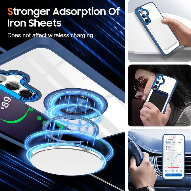 For Samsung Galaxy A35 Magnetic Rotating Ring Holder Phone Case(Dark Blue)