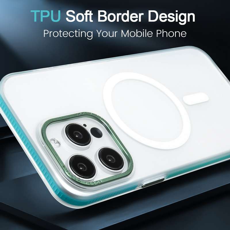 For iPhone 14 Pro Max Color Edge Skin Feel Frosted MagSafe Magnetic Phone Case(Black)