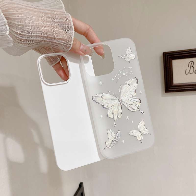 For iPhone 14 Pro Max Jelly 2 in 1 TPU Hybrid PC Phone Case(Big Butterfly)
