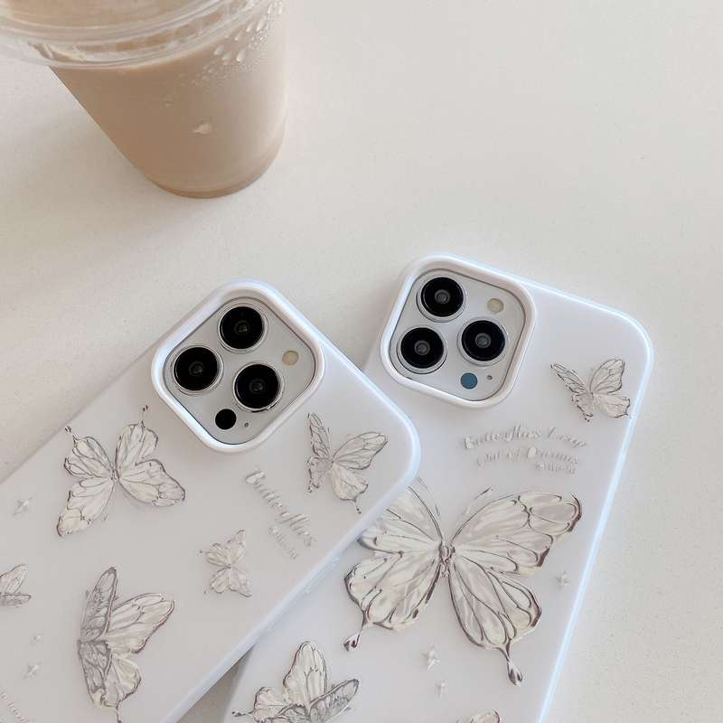 For iPhone 14 Pro Max Jelly 2 in 1 TPU Hybrid PC Phone Case(Big Butterfly)