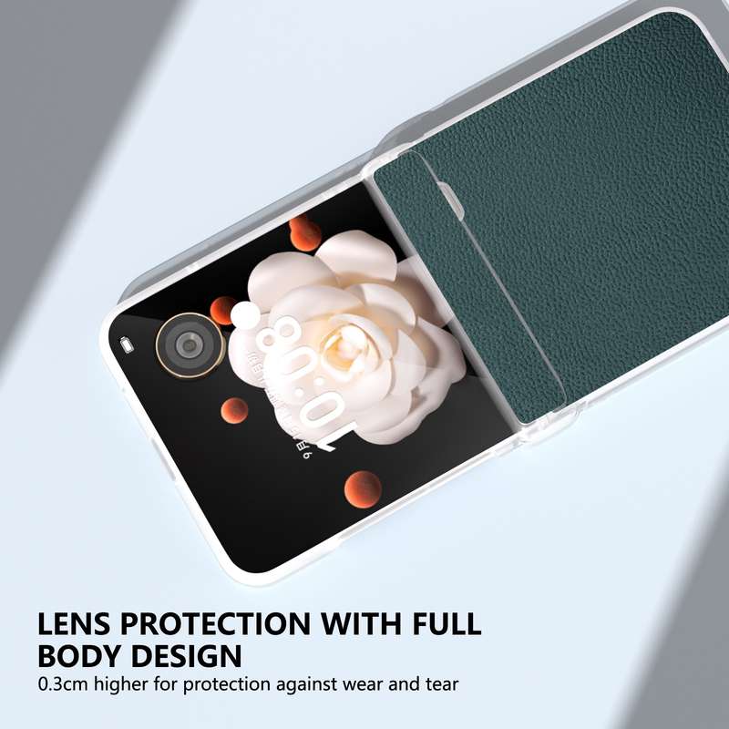 For Honor Magic V Flip ABEEL Three Parts Frosted Translucent Frame Genuine Leather Luolai Serie