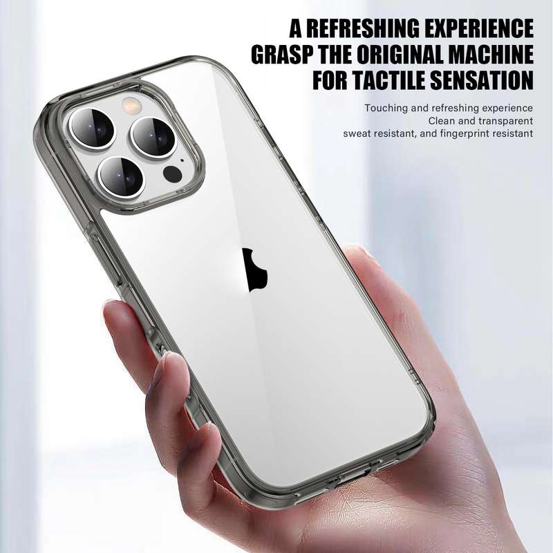 For iPhone 15 Pro Max PC Hybrid TPU Full Coverage Shockproof Phone Case(Transparent Blue)