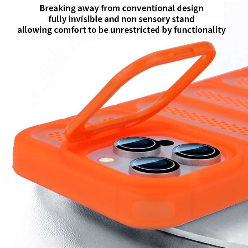 For iPhone 16 Pro Max Invisible Holder Cooling Phone Case(Transparent Green)