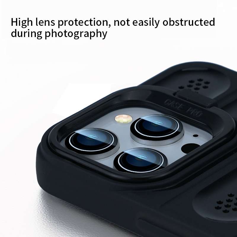 For iPhone 16 Pro Max Invisible Holder Cooling Phone Case(Transparent Green)