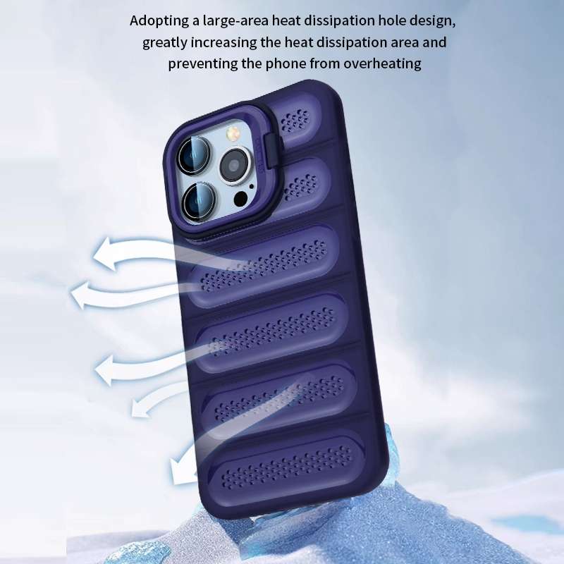 For iPhone 16 Pro Max Invisible Holder Cooling Phone Case(Transparent Green)