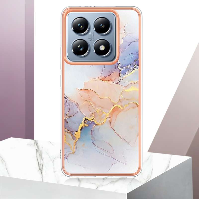 For Xiaomi 14T Electroplating IMD TPU Phone Case(Pink Scales)