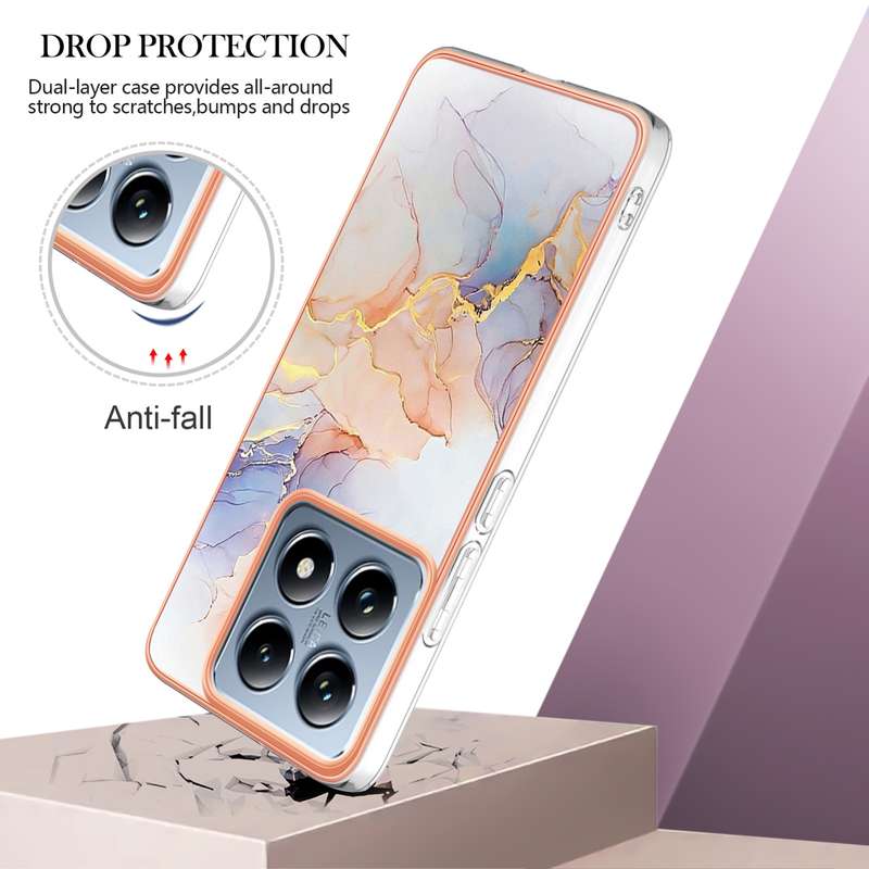 For Xiaomi 14T Electroplating IMD TPU Phone Case(Pink Scales)