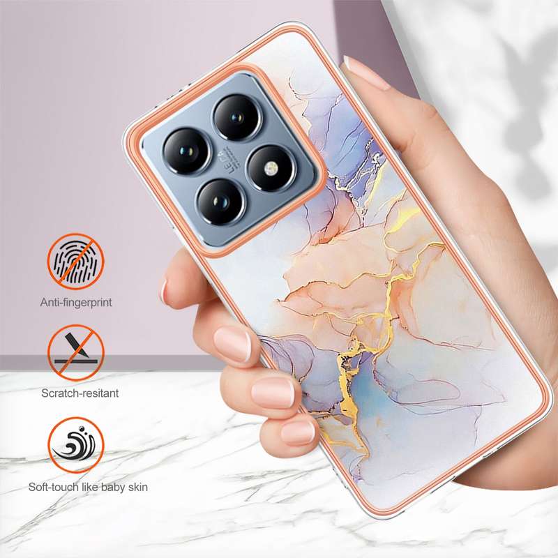 For Xiaomi 14T Electroplating IMD TPU Phone Case(Pink Scales)