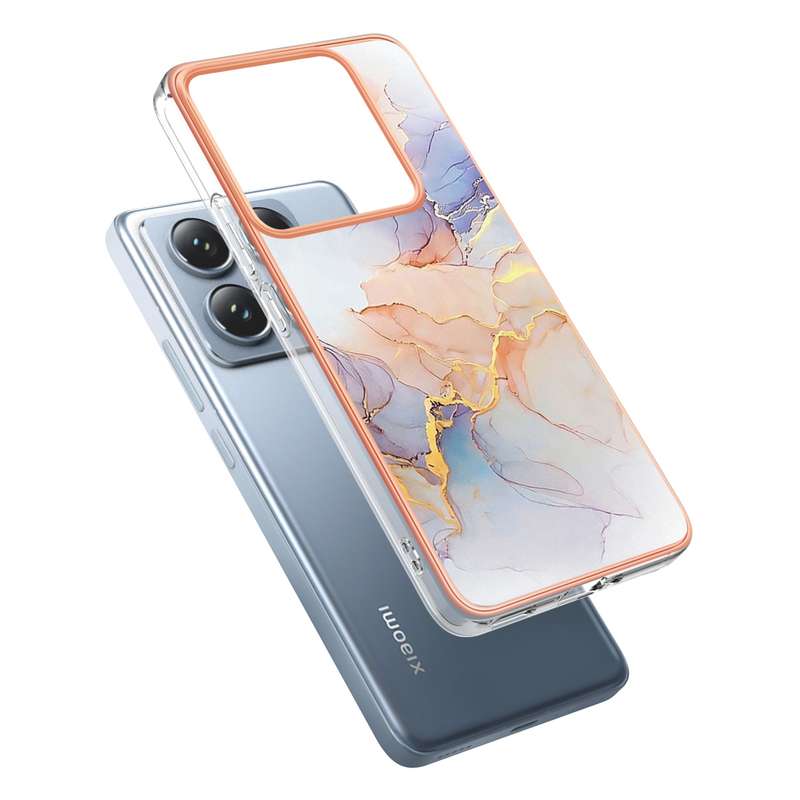 For Xiaomi 14T Electroplating IMD TPU Phone Case(Pink Scales)