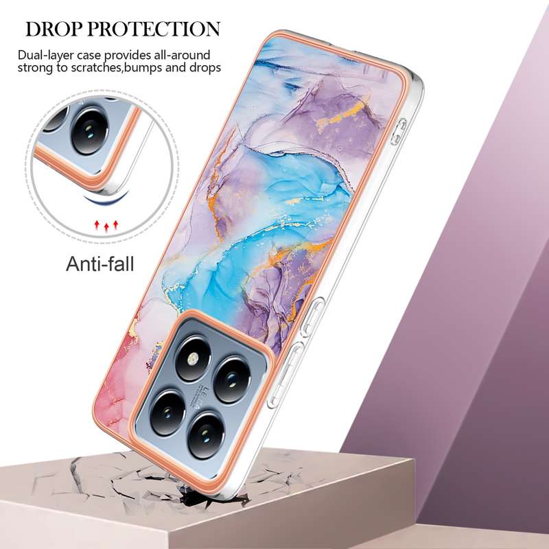 For Xiaomi 14T Electroplating IMD TPU Phone Case(Pink Scales)