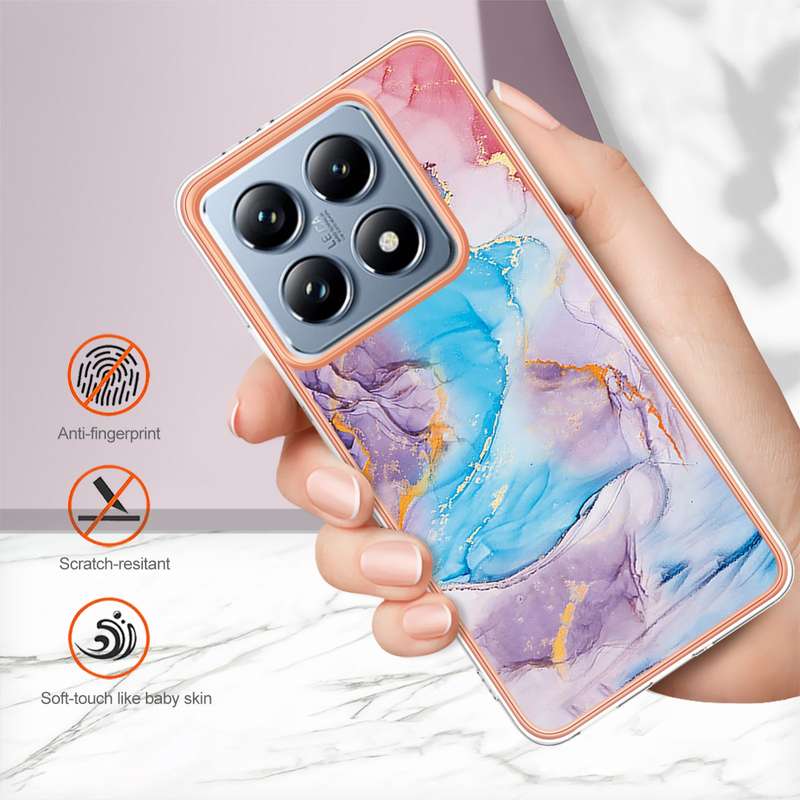 For Xiaomi 14T Electroplating IMD TPU Phone Case(Pink Scales)
