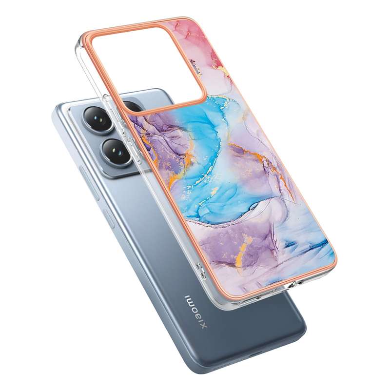 For Xiaomi 14T Electroplating IMD TPU Phone Case(Pink Scales)