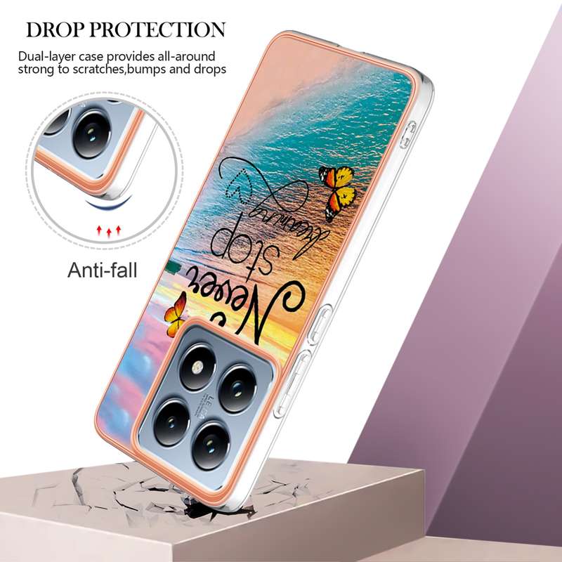 For Xiaomi 14T Electroplating IMD TPU Phone Case(Pink Scales)