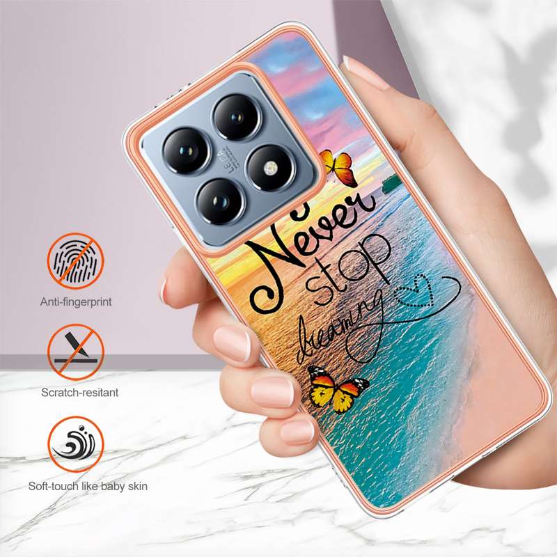 For Xiaomi 14T Electroplating IMD TPU Phone Case(Pink Scales)
