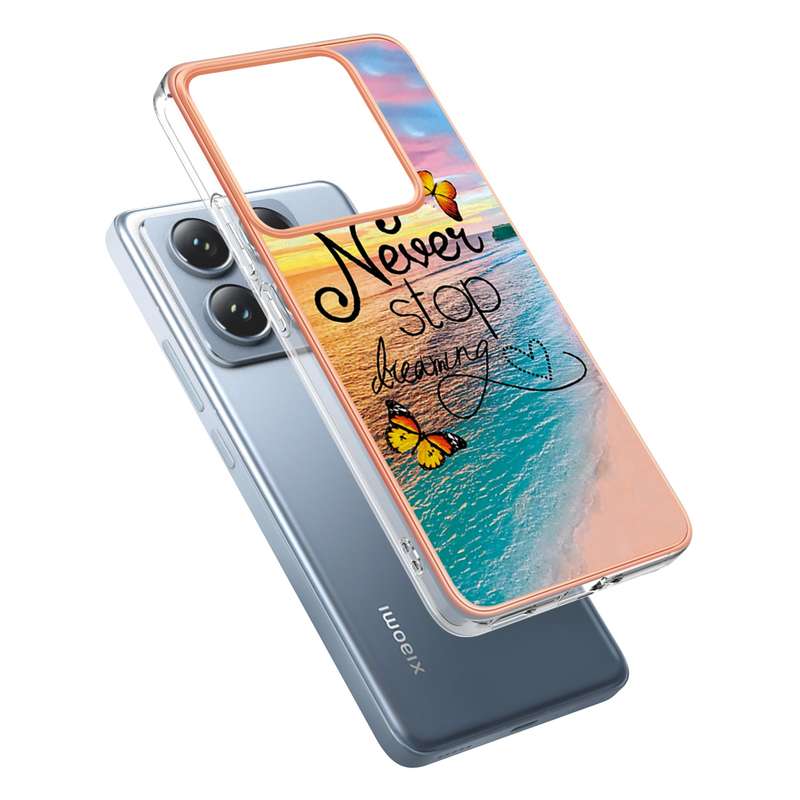 For Xiaomi 14T Electroplating IMD TPU Phone Case(Pink Scales)