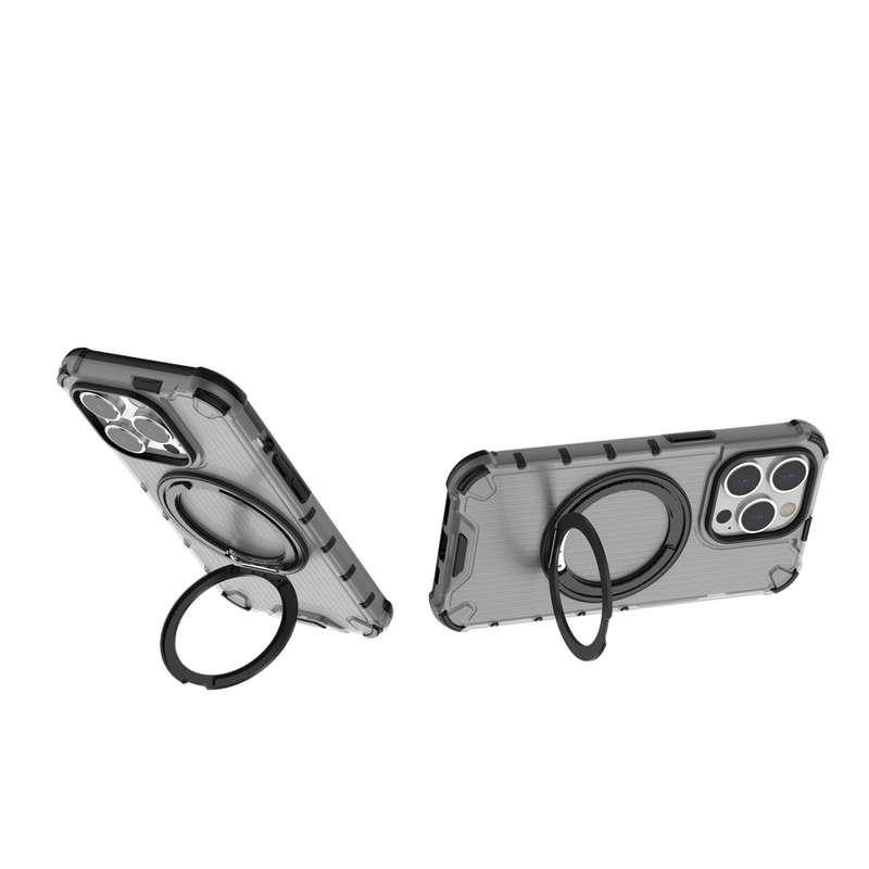 For iPhone 11 Grating 360 Degree Rotating Holder Shockproof Phone Case(Black)