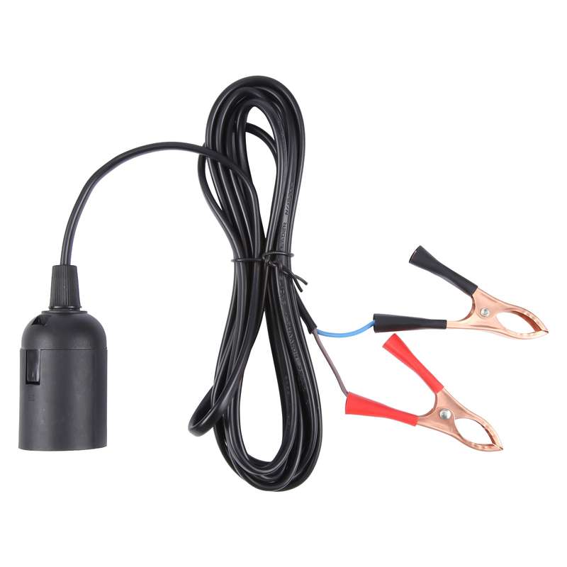 E14 Car Battery Charging Crocodile Clip to Headlight Connection Cable, Cable Length:2.8m