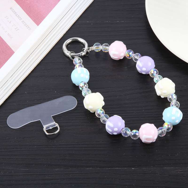 Mobile Phone Anti-lost Dazzling Candy Color Short Bead Chain