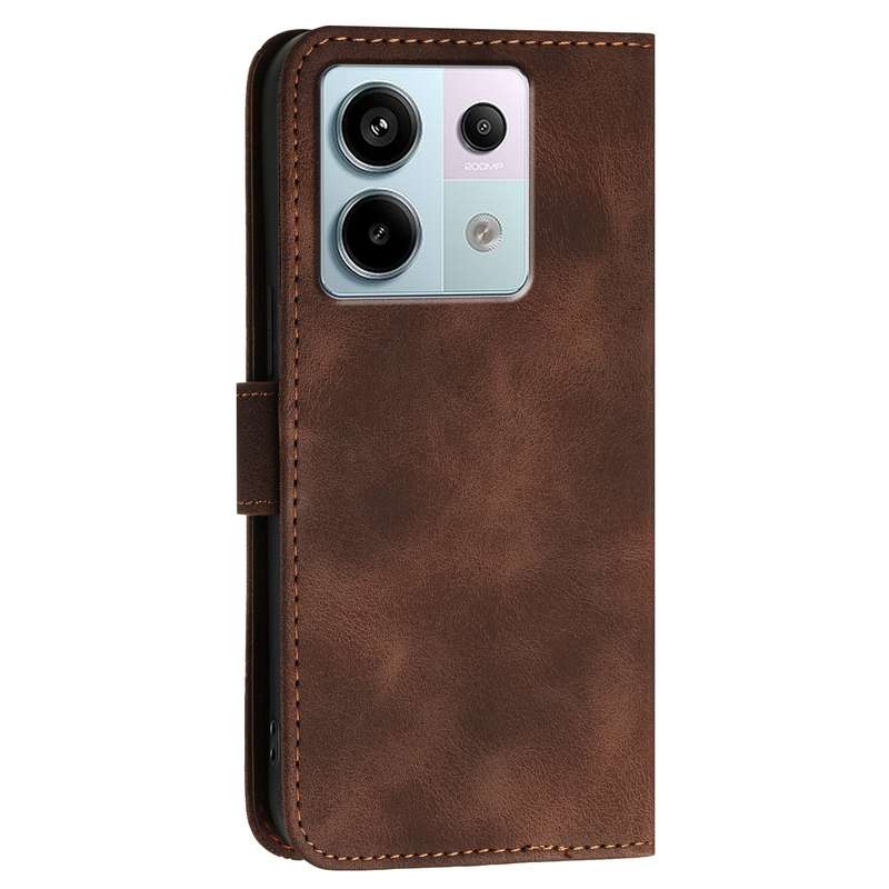 For Redmi Note 13 Pro 5G YX0080 Grid Butterfly Embossed Pattern Flip Leather Phone Case with La
