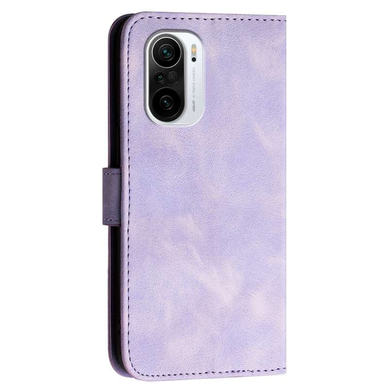 For Xiaomi Poco F3 YX0080 Grid Butterfly Embossed Pattern Flip Leather Phone Case with Lanyard(