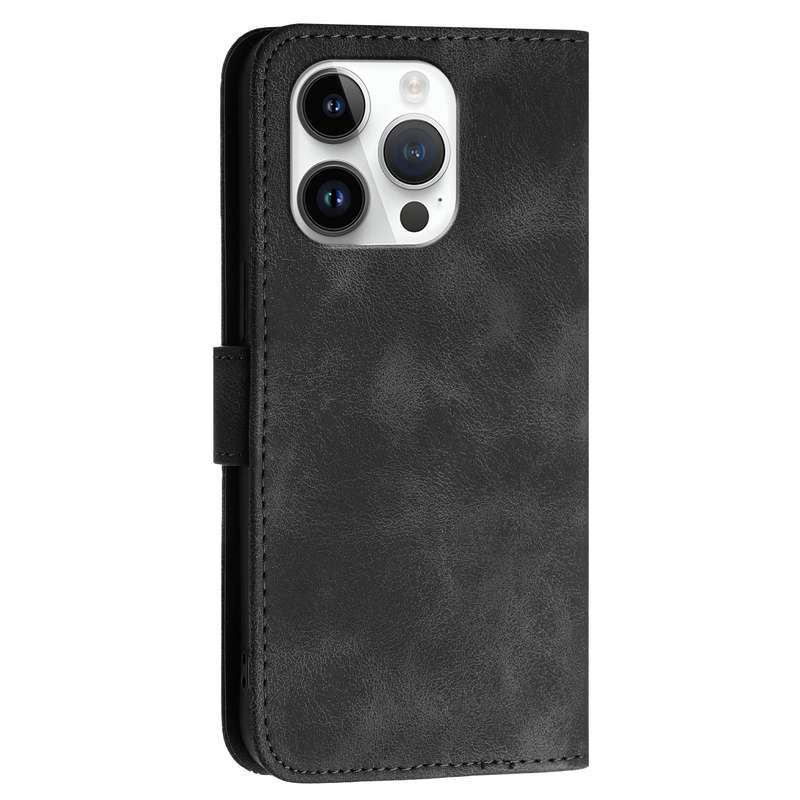 For iPhone 13 Pro YX0080 Grid Butterfly Embossed Pattern Flip Leather Phone Case with Lanyard(B