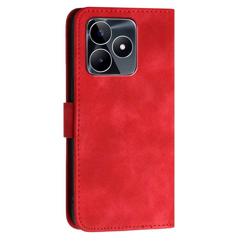 For Realme C53 / Narzo N53 YX0080 Grid Butterfly Embossed Pattern Flip Leather Phone Case with