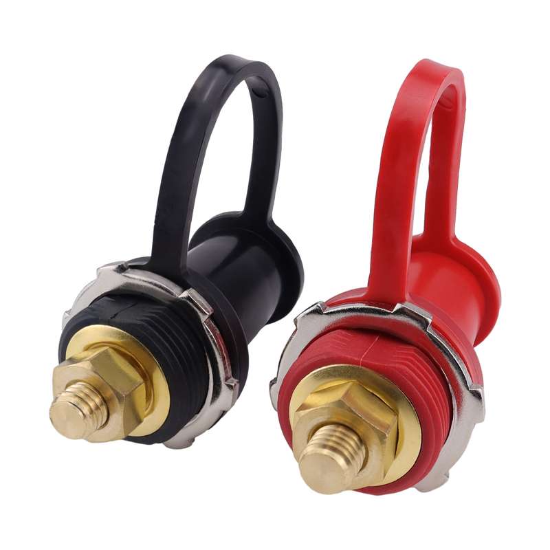 Pair 250A Car Stud Battery Charger Binding Post(Black + Red)