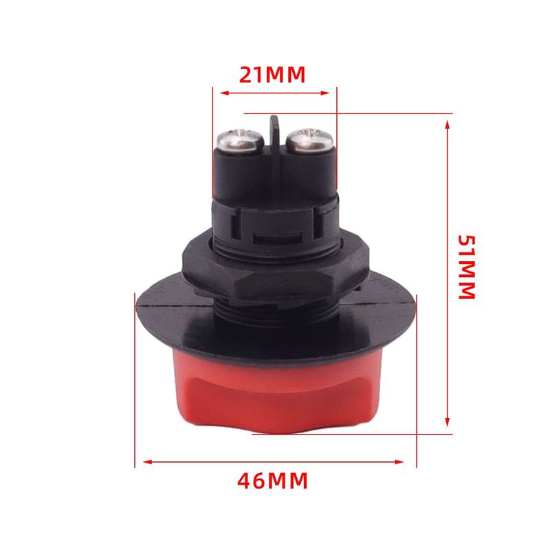 Yacht RV 12V 50A Battery DC Switch with 4pcs Terminals(Black)